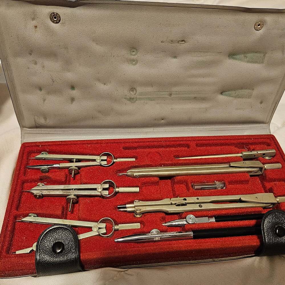 Vintage U.S. Government Property Drafting Instrument Set 1 Compass Technical Dra